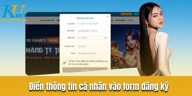 Đăng ký Kubet777 | Hướng dẫn đăng ký nhanh cho người mới Điền thông tin cá nhân vào form đăng ký